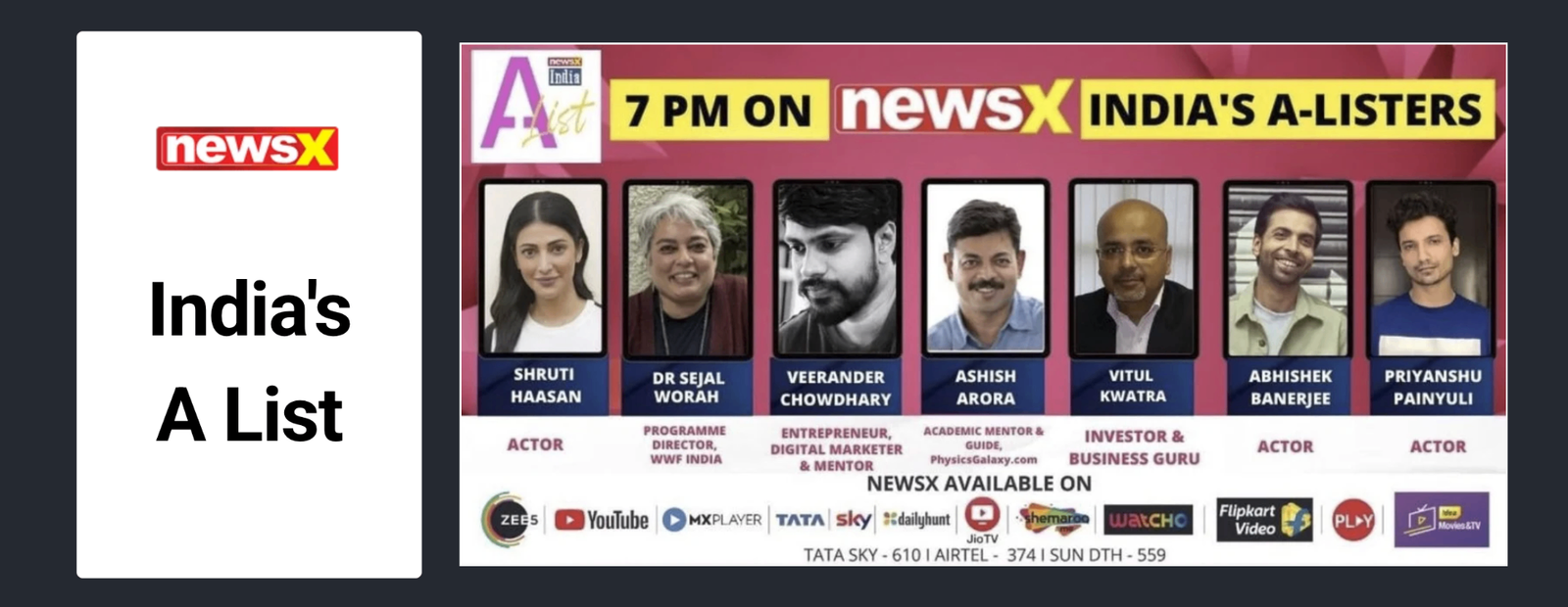 Featured on NewsX India's A-List